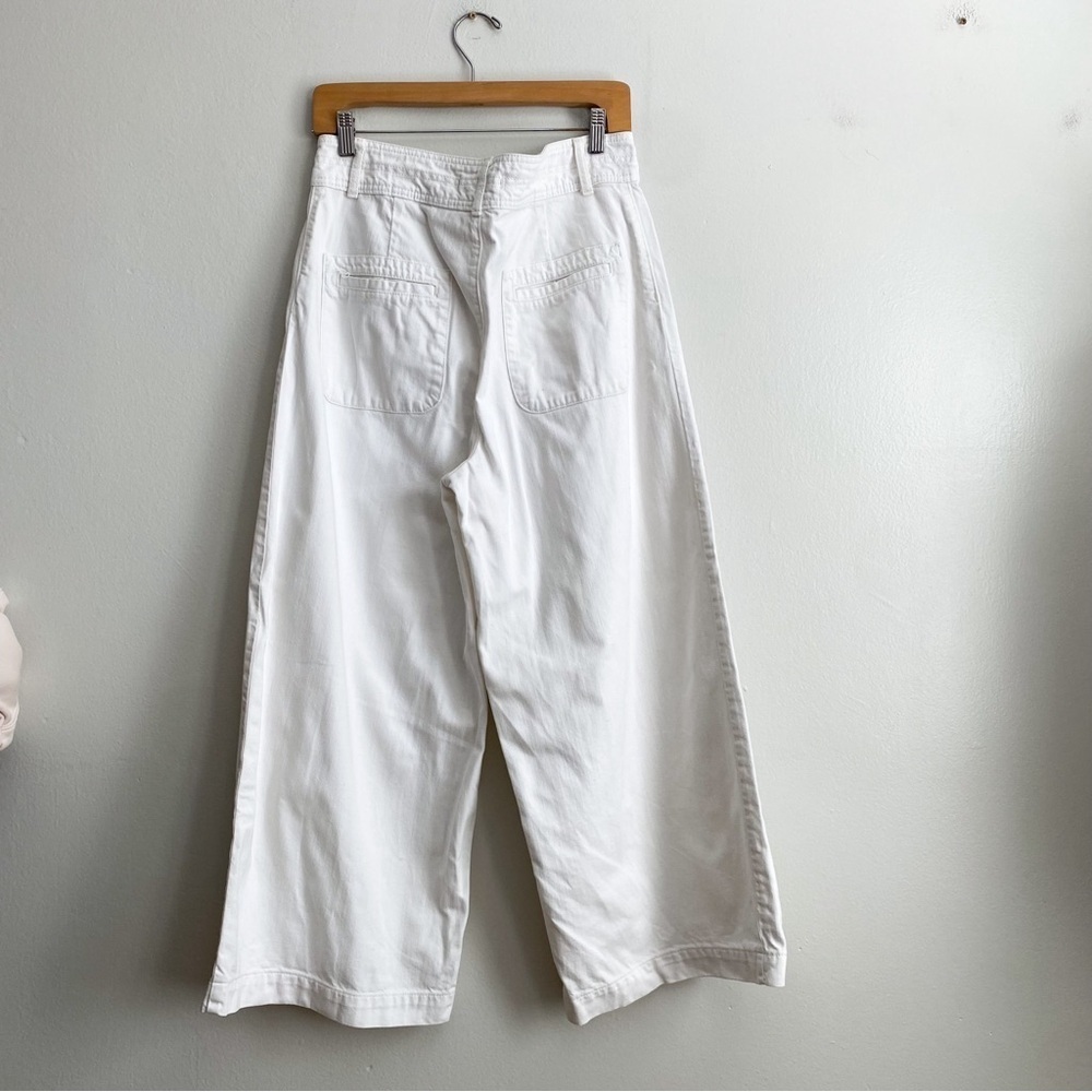 We The Free Anthropologie Collette Wide Leg Jeans Crop Ivory Costal Bono Size 31 - Picture 8 of 9